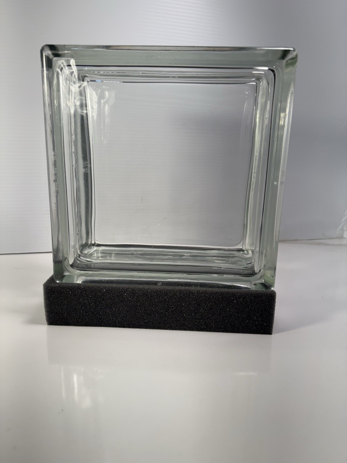 Vintage Glass Block 7.75 X7.75 X3.8 Very Thick and Heavy Made In Germany