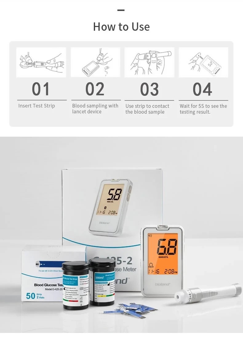 Digital Health Instrument Kit with 100 Test Strips & 100 Lancets 5s Fast Read US
