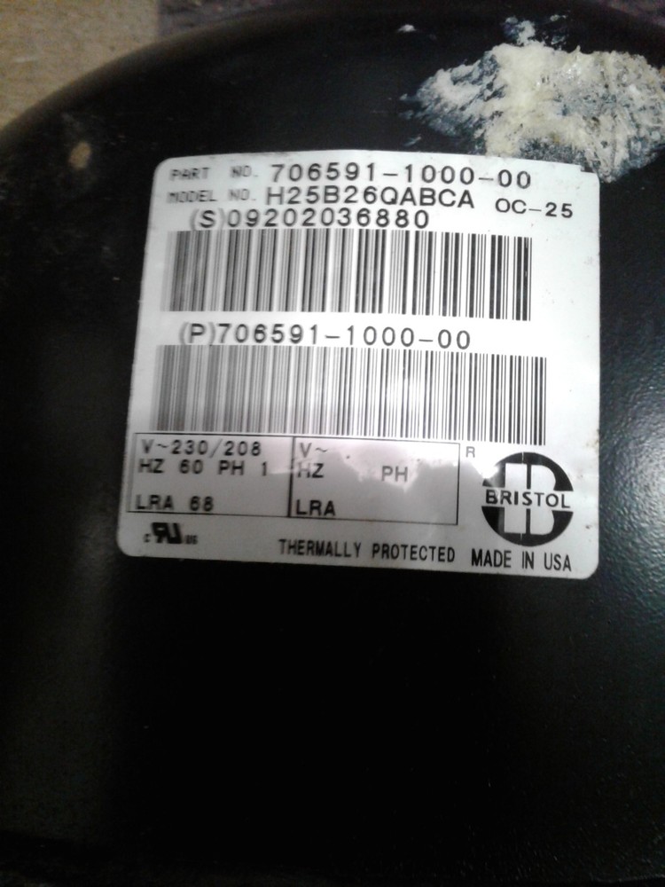 Bristol compressor H25B26QABCA