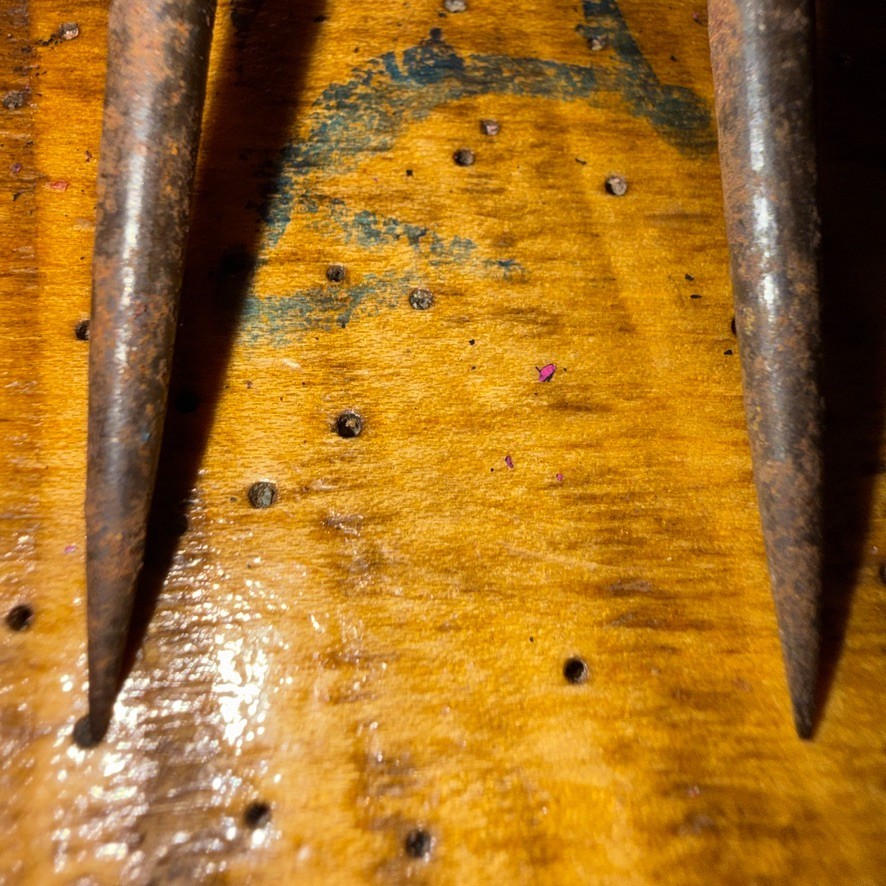 Antq 19thC 8" Blacksmith Forged Iron Wing Divider Compass - Drafting Tool