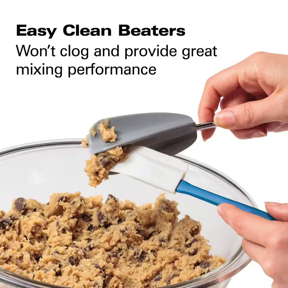 5-Speed Silver Hand Mixer with Easy Clean Beaters