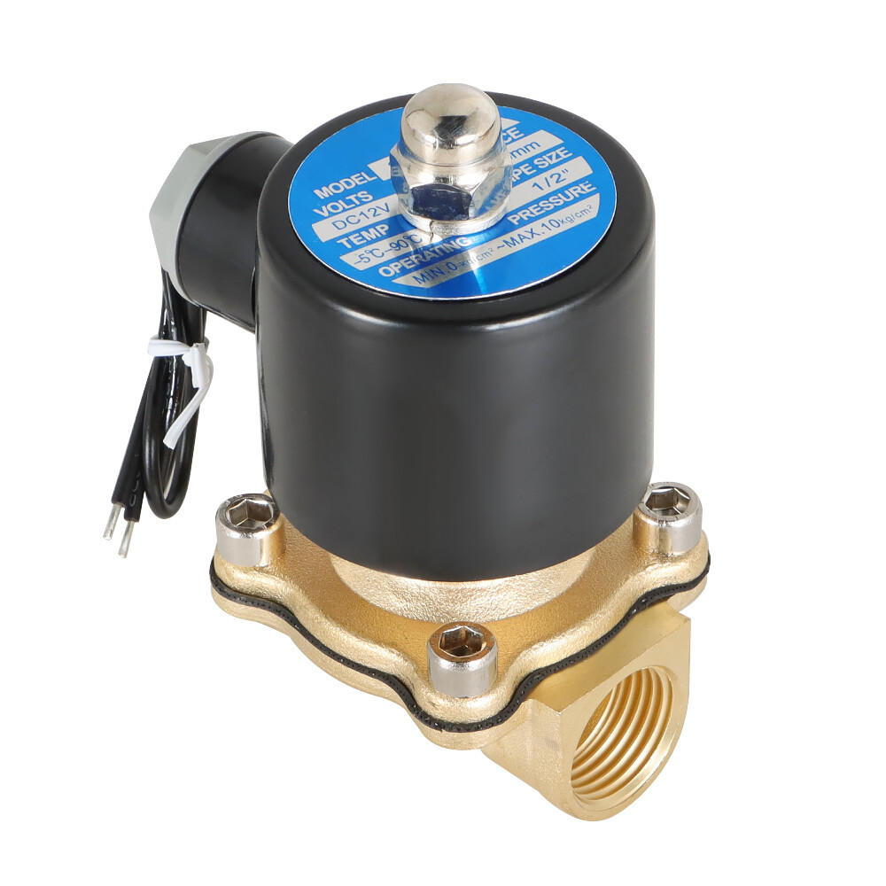 1/2-inch 12V DC Brass Electric Solenoid Valve NPT Gas Water Air Normally Closed