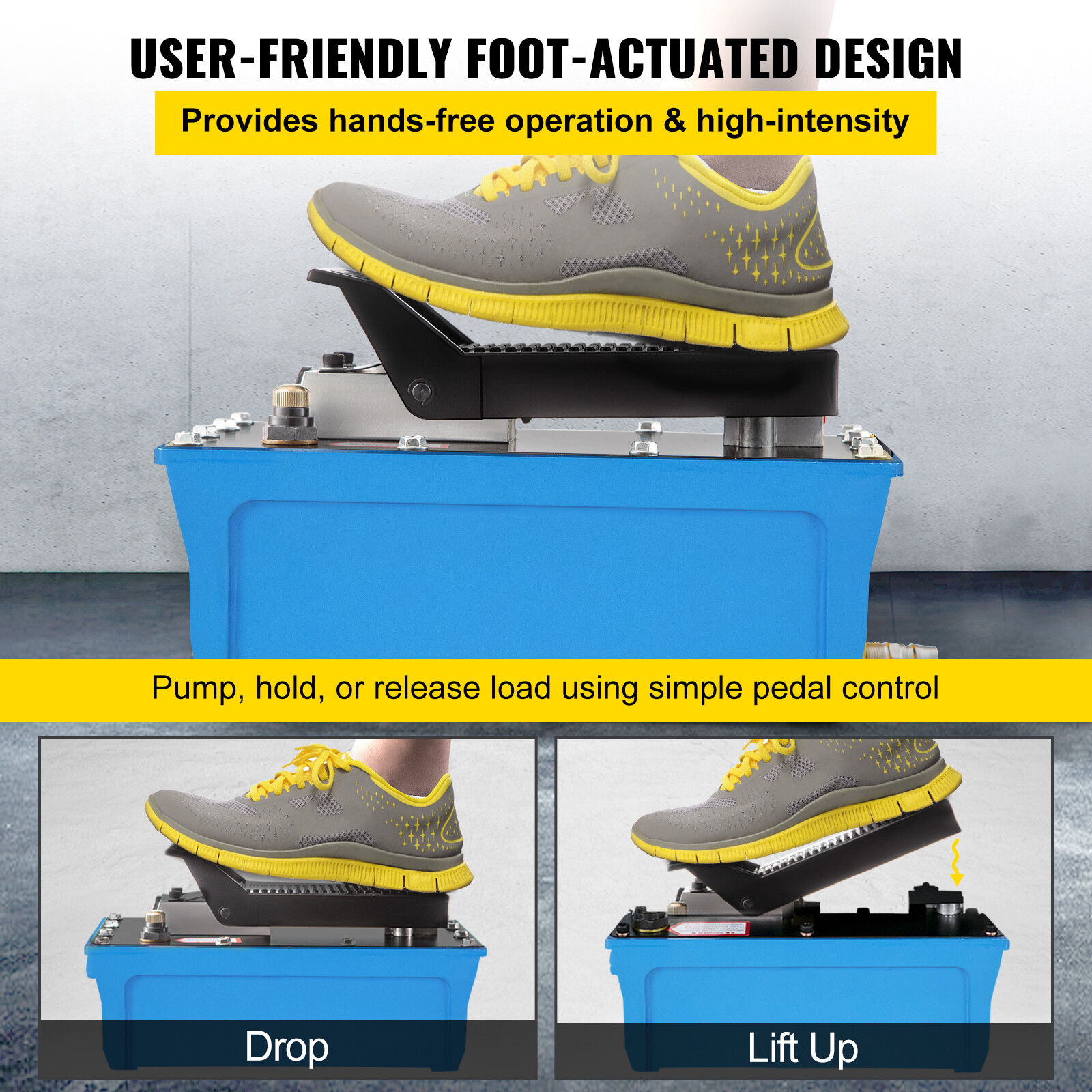 VEVOR Air Powered Hydraulic Pump 10,000 PSI Pack Release pressure Auto Repair