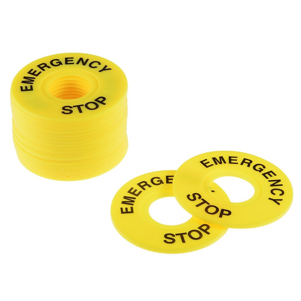 20Pcs 22mm Inner Diameter Emergency Stop Sign For Push Button Switch