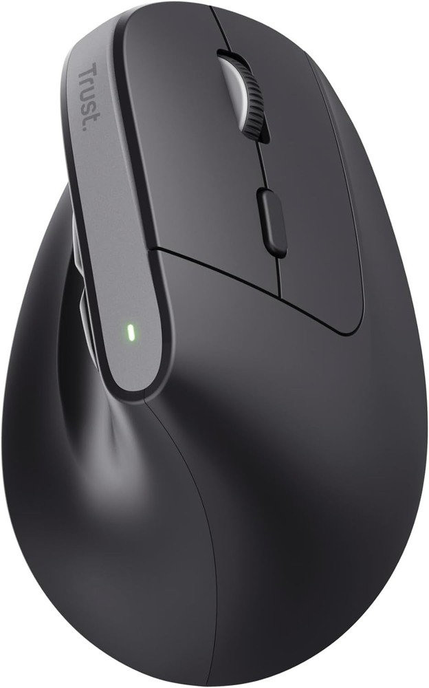 Trust Bayo+ Rechargeable Vertical Mouse Bluetooth + RF 2.4GHz, Ergonomic Mouse,