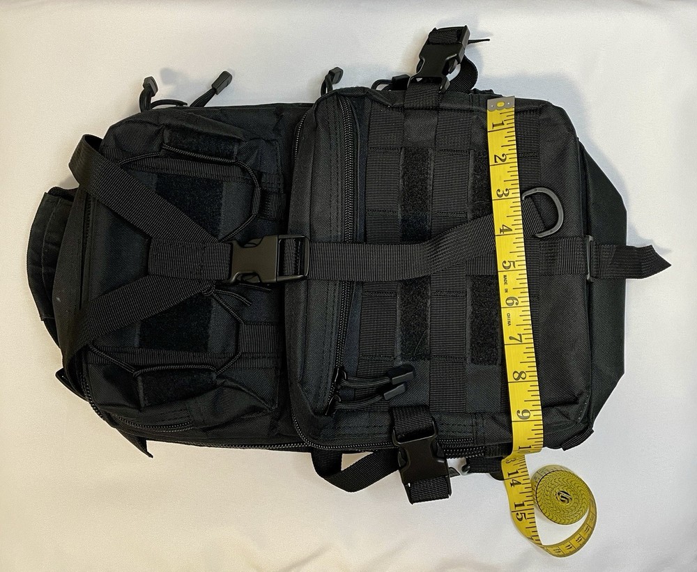 Small Molle Tactical Sling Backpack Daypack Black Excellent Preowned Condition