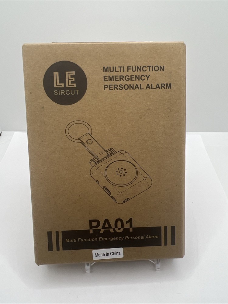 LE Sircut PA01 Multi Function Emergency Personal Alarm Gold Tone /LED Flashlight