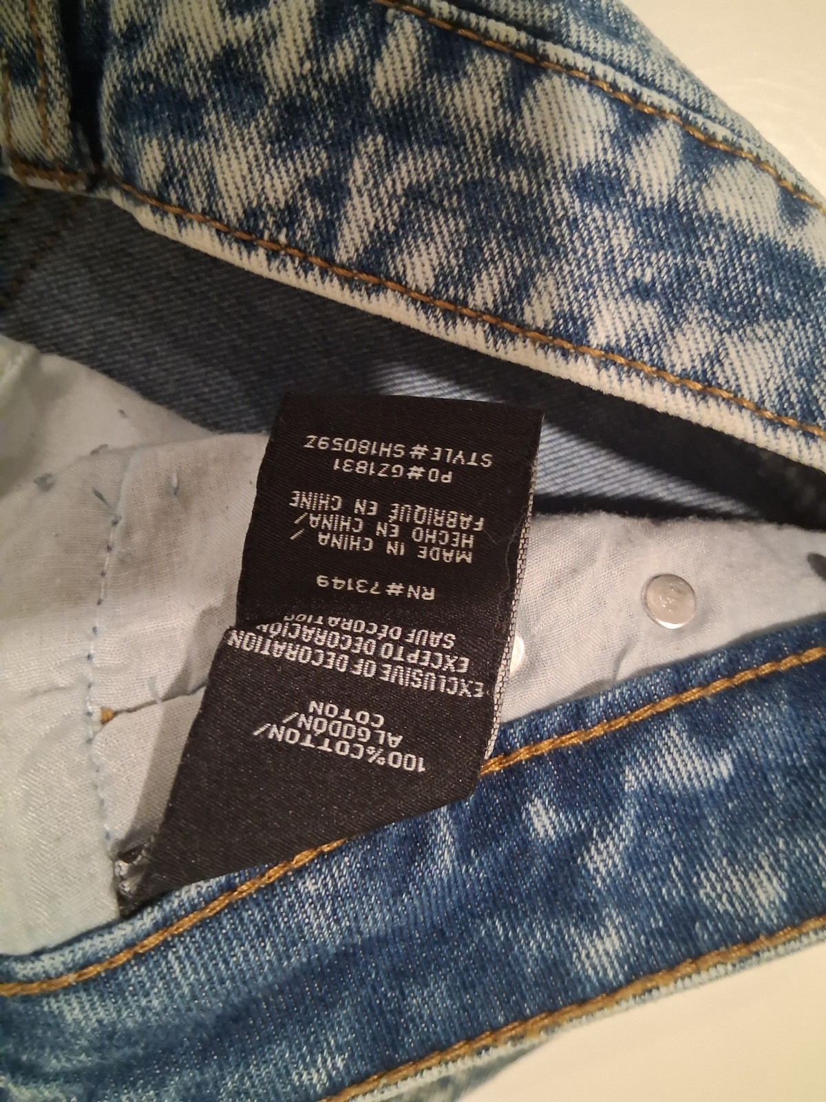 Boom Boom Jeans Studded Denim Shorts Size 11 Junior Acid Wash 100% Cotton...