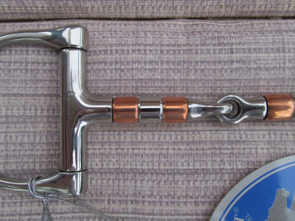 Dee Snaffle Bit 4 7/8" Stainless & copper roller snaffle mouth