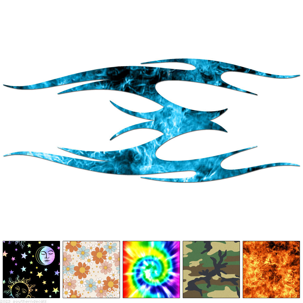 Tribal Fire Flames - Decal Sticker - Multiple Patterns & Sizes - ebn7416