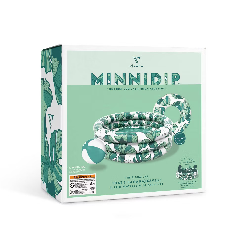 MINNIDIP Bundle Pool Beach Ball Ring Float 125 gal Round Kiddie Pool