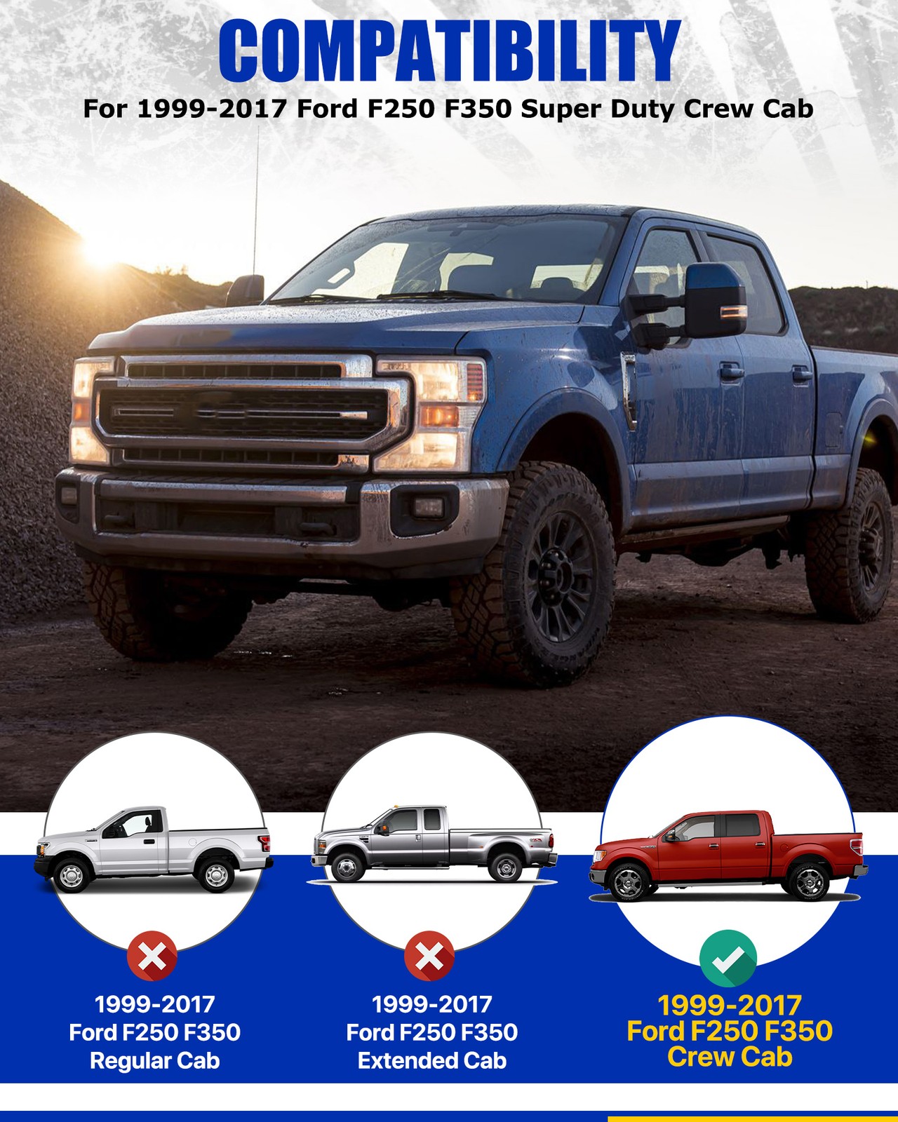 1999-2017 Ford Super Duty Crew Cab rocker panels and cab corners