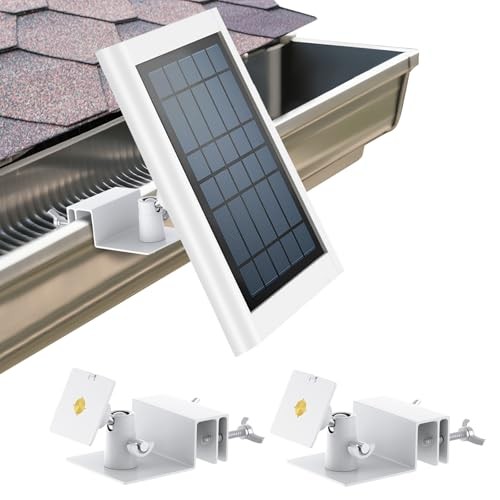 2Pack Gutter Mount for Solar Panel, No Drill Aluminum Alloy Bracket with 360°