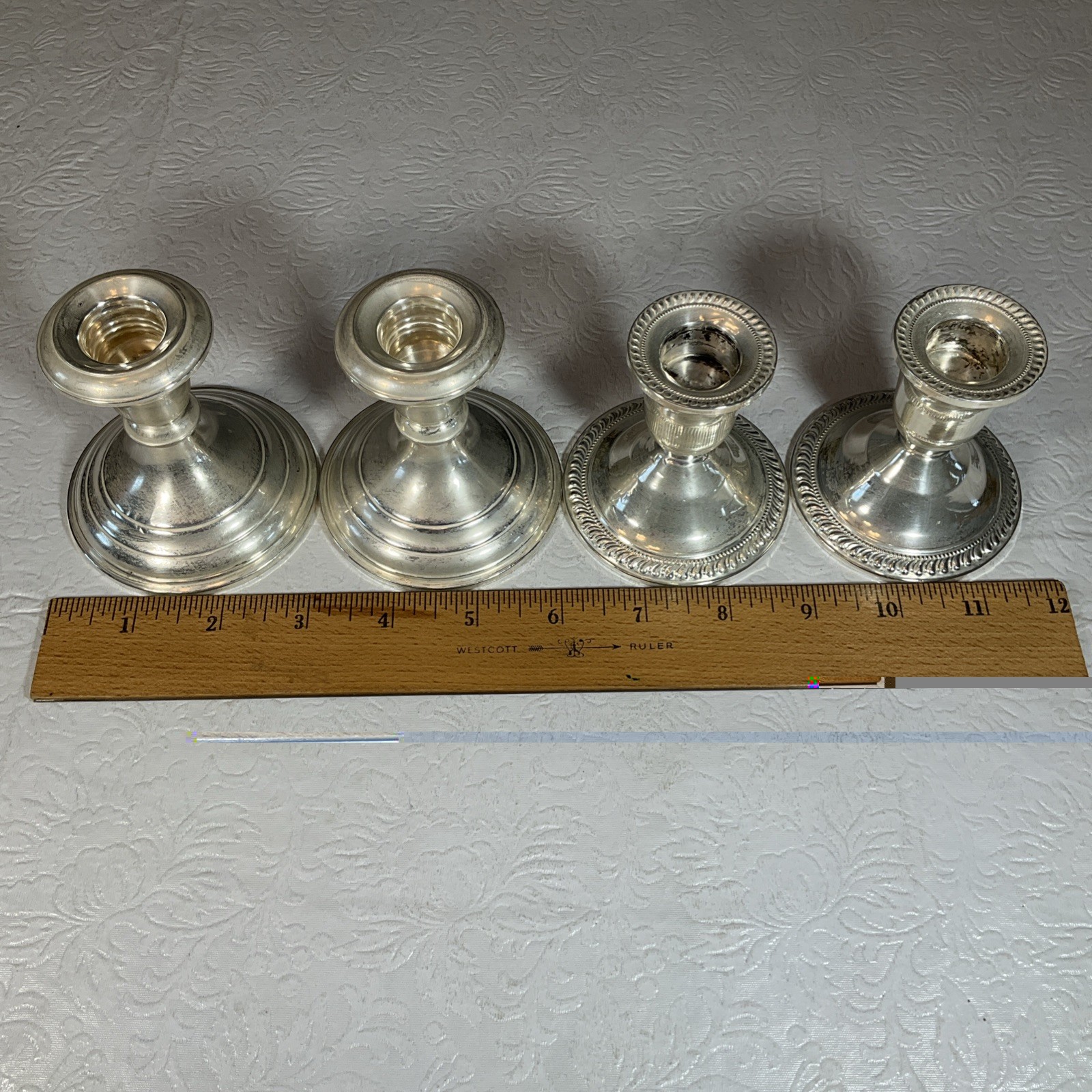 Sterling Silver Weighted Candlestick Candle Holders Lot Of 4 Duchin & Crown