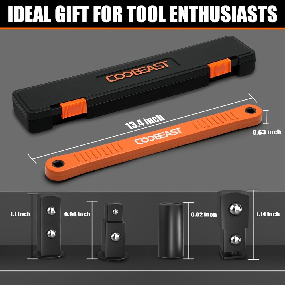 coobeast 3/8 inch offset extension wrench Impact Ready Socket Medium, Orange