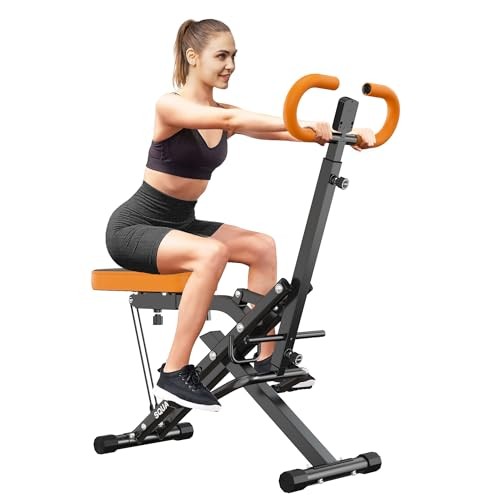 Squat Machine for Home Gym, Squat Rowing Machine with Adjustable Orange
