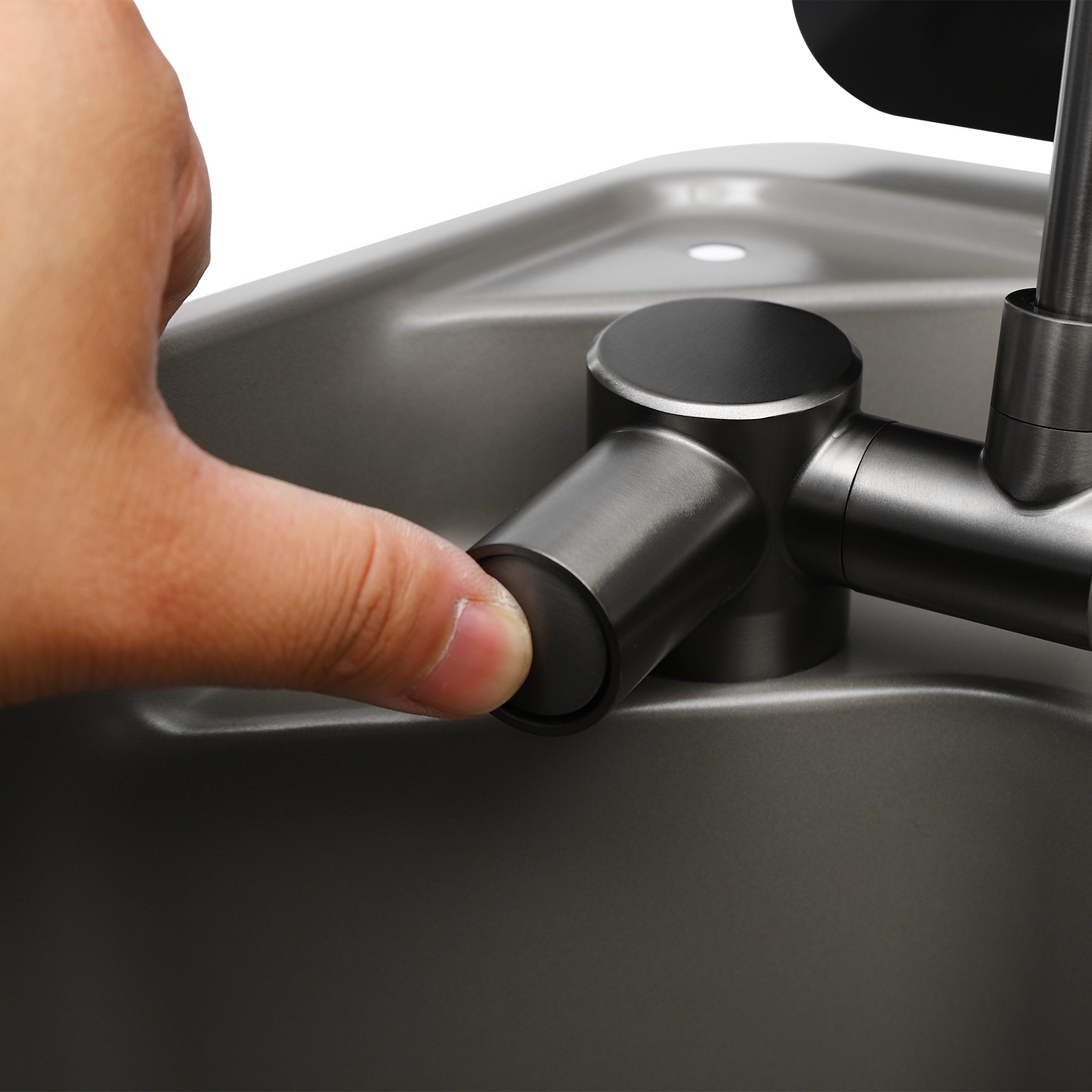 RV Caravan or yacht Stainless Steel Hand Wash Basin Sink w/ Lid+Folded Faucet