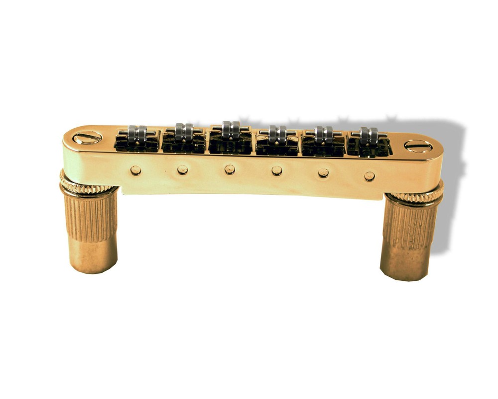 Bridge Roller Post Style 6 String Gold 52mm spread 080636GD