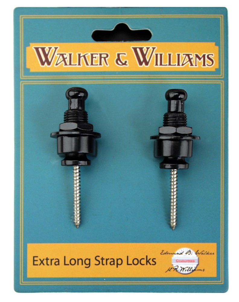 Walker & Williams XSL Extra Long Deep Barrel Black Strap Locks For Thick Straps