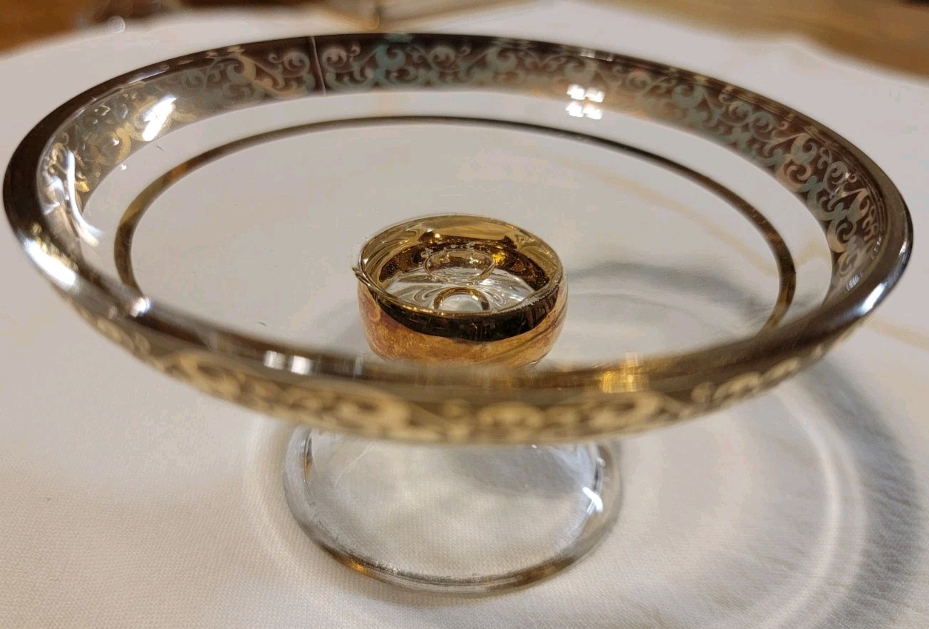 Vintage Gold Trimmed Glass NOBILITY Soap Dish, Tray, & Toothbrush Holder