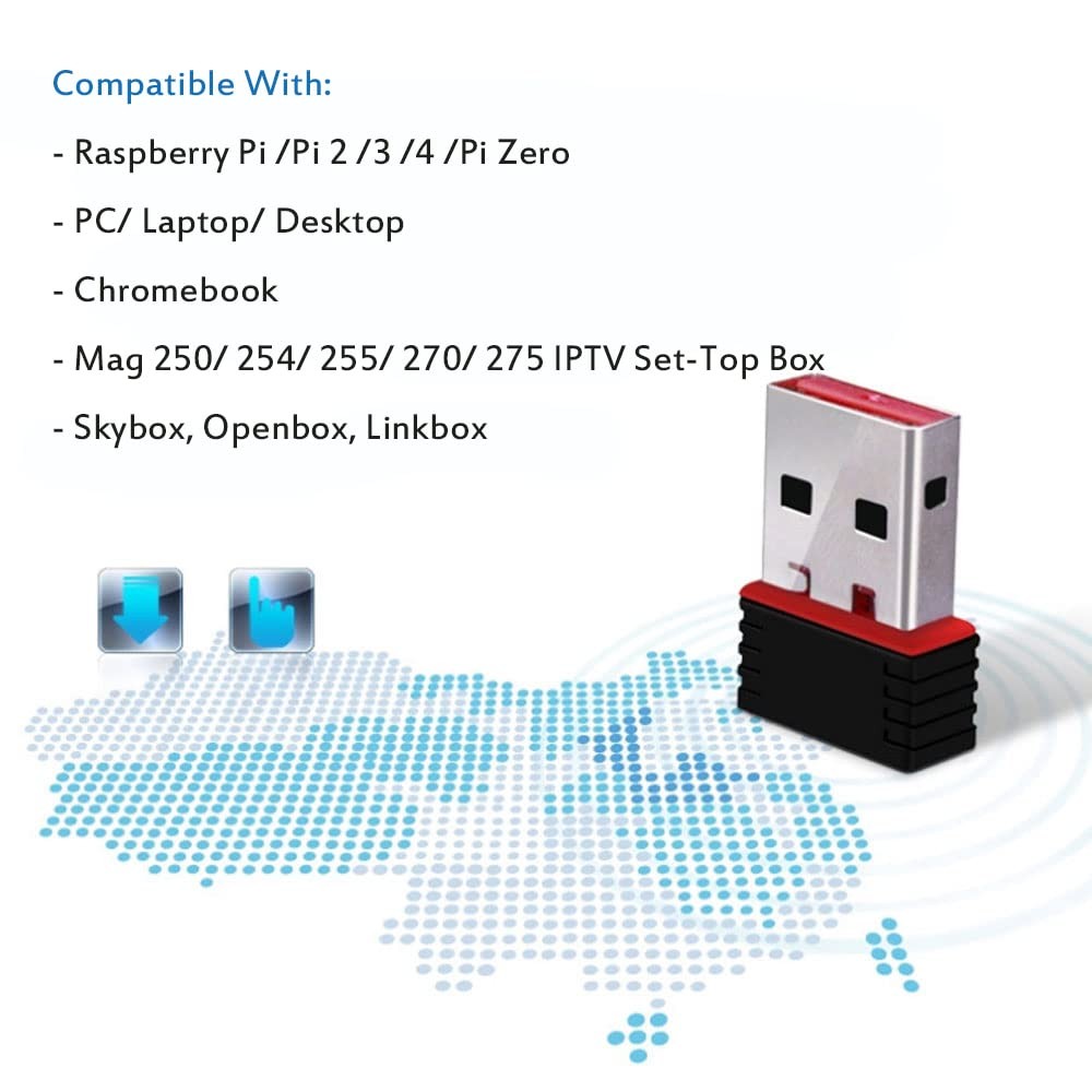 150Mbps USB WiFi Adapter for Raspberry Pi, Wireless Network Card Adapter WiFi...