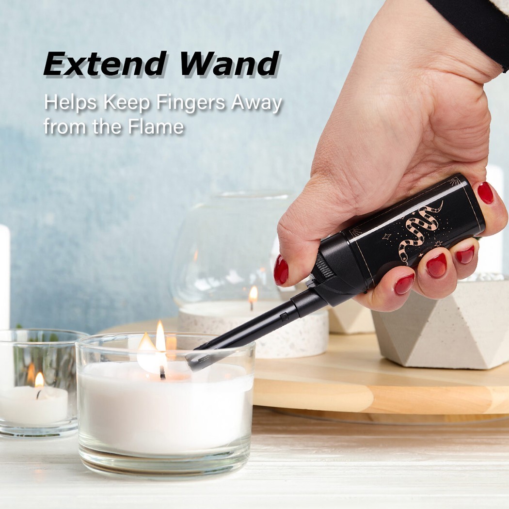 (Butane Included) 6PCS Multipurpose Candle Lighter Refillable Long Wand Lighters