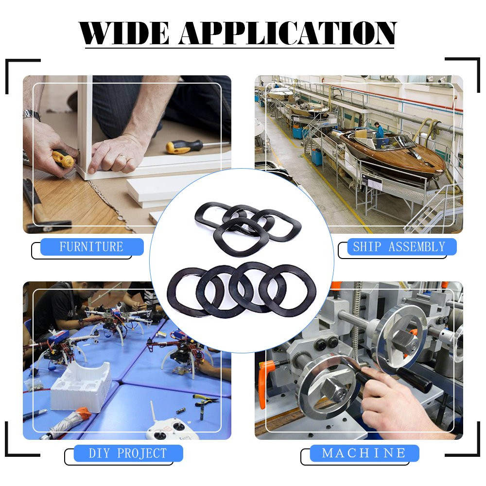 320Pcs Carbon Steel Compression Type Wavy Wave Crinkle Spring Washers Assortment