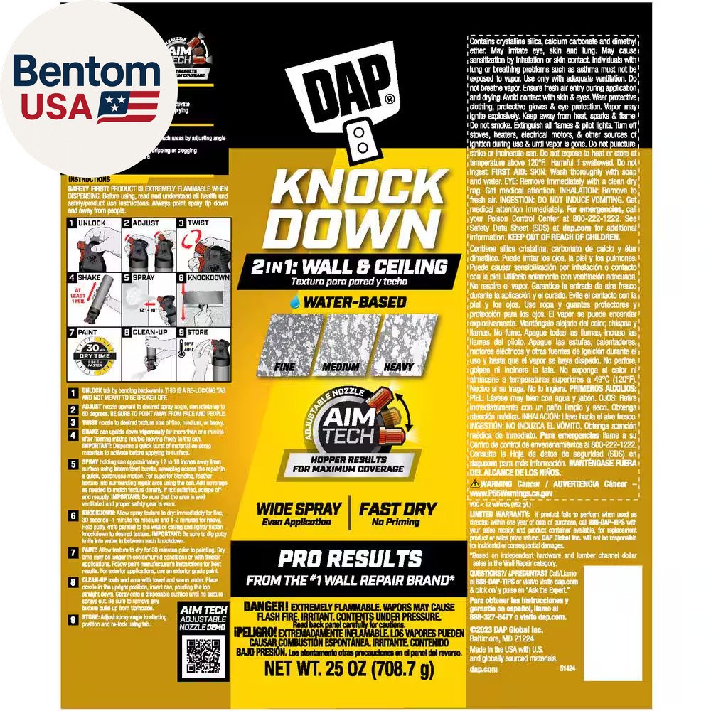 Spray Texture 25 Oz. Knockdown Water Based 2 In.1 Wall and Ceiling White Texture