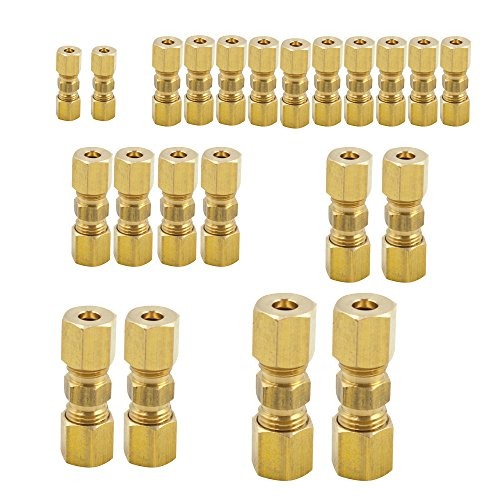 Brass Compression Tube Fitting, Comp Union Coupling Assortment Kit Type A