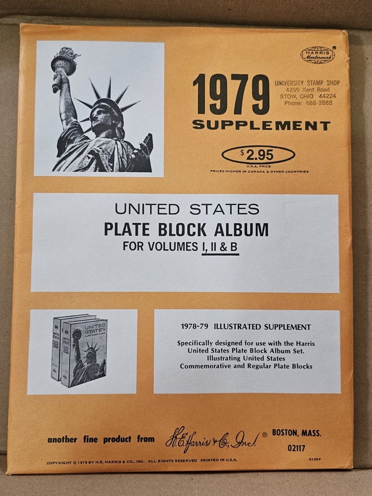 1979 H. E. Harris Plate Block Supplement Pages NOS