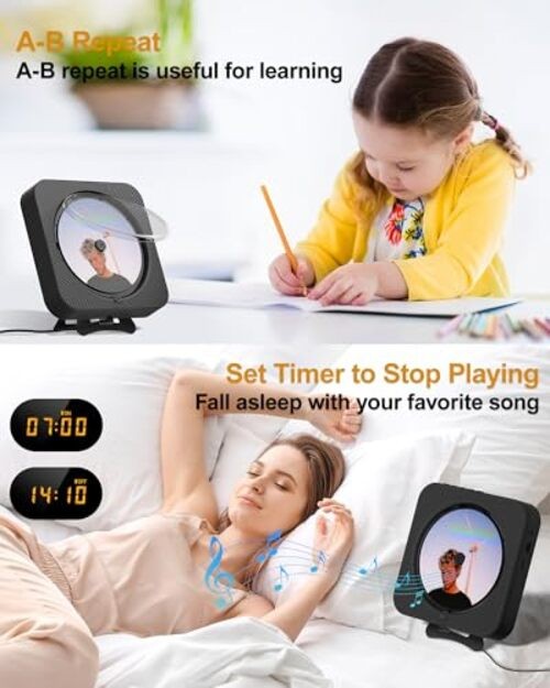 CD Player Portable Bluetooth Desktop CD Player for Home, Mini Cute CD Players