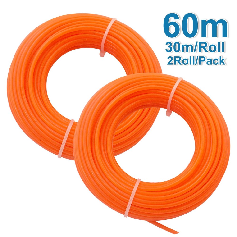 2-Pack Grass Trimmer Line .095'' 98ft per Spool (196ft Total) String Orange