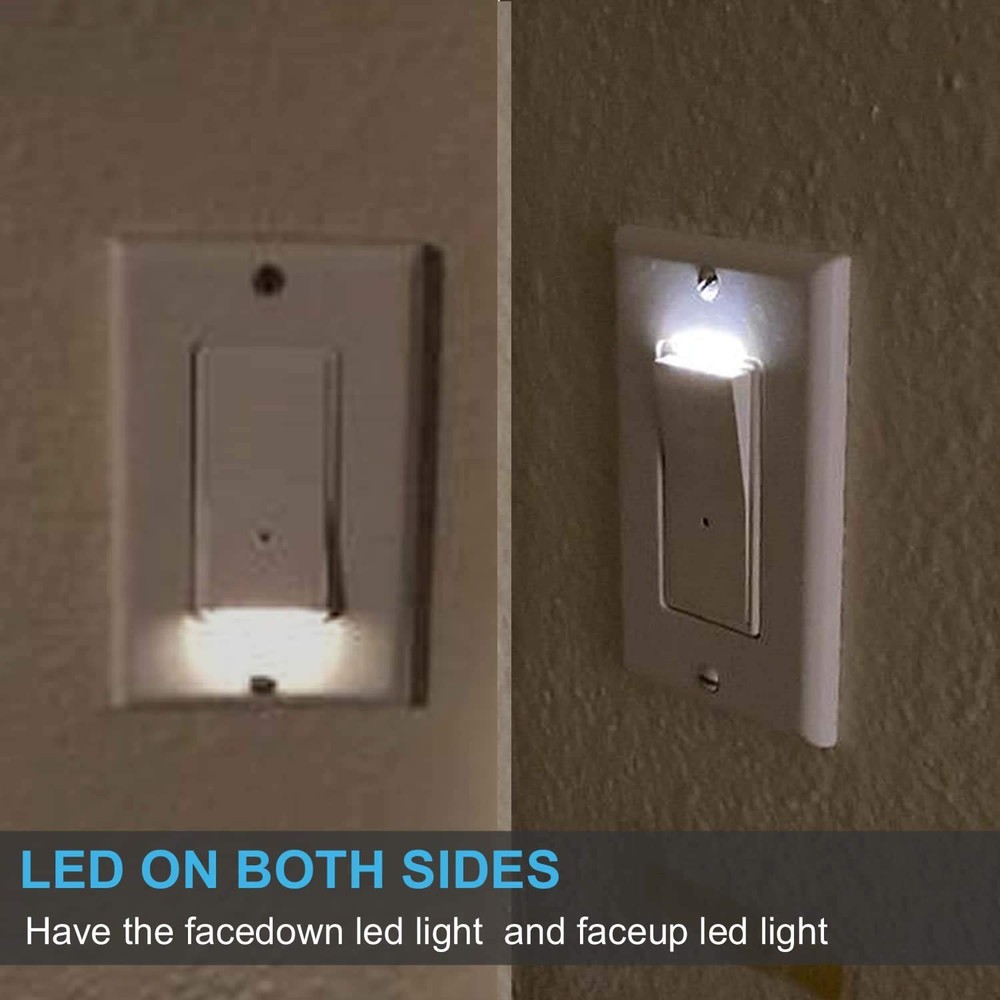 2 Pack Illuminated 3 Way Light Switch, Three Way Paddle Rocker Light Switch w...