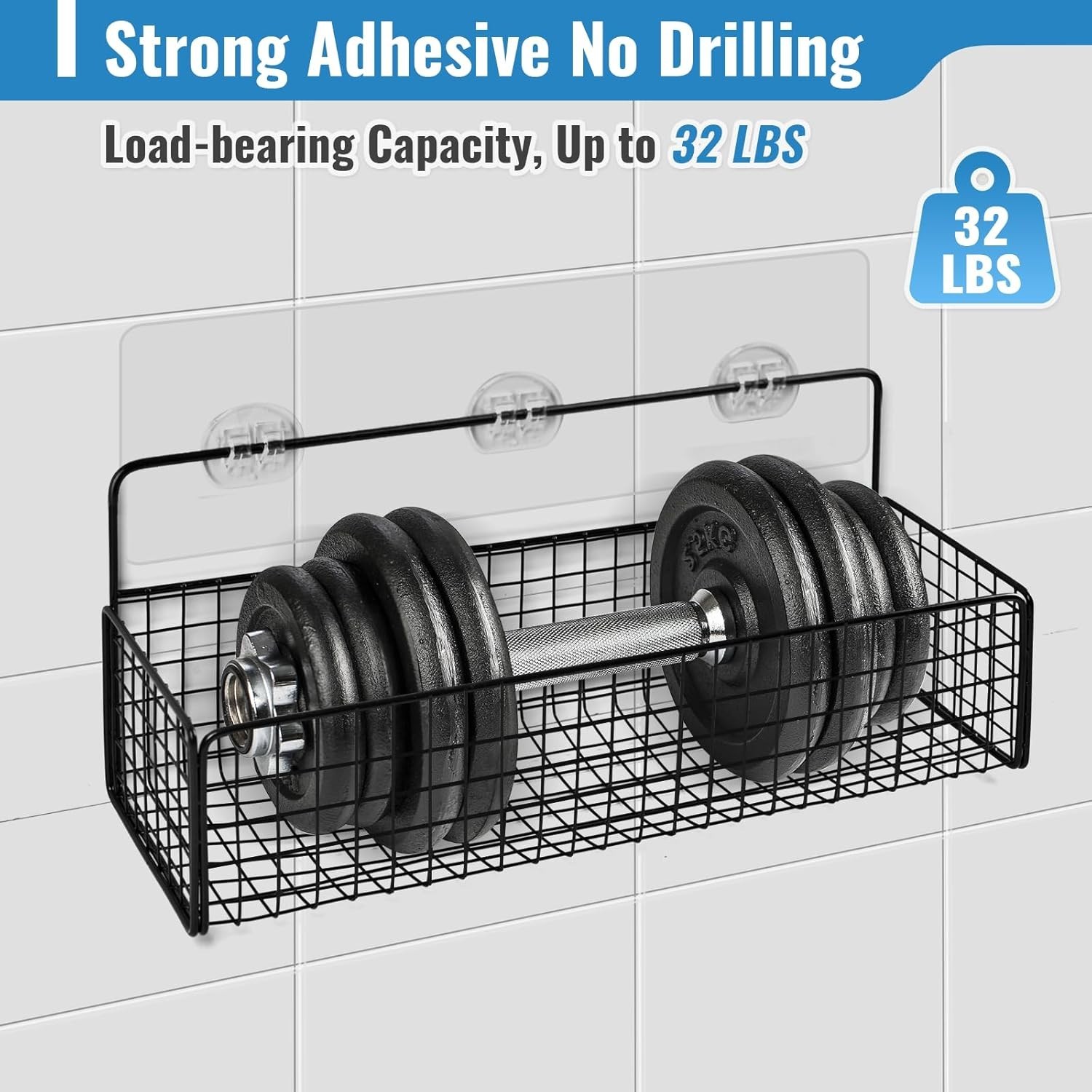 15 Pack Shower Caddy Adhesive Replacement Strong No Drill Hooks Bathroom Kitchen