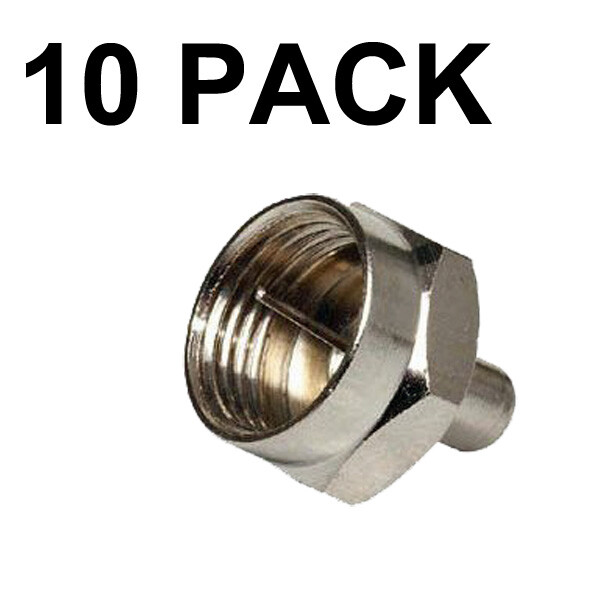 F-Type 75 Ohm Terminator Coax Coaxial Cable Connector Adapter - 10 Pack