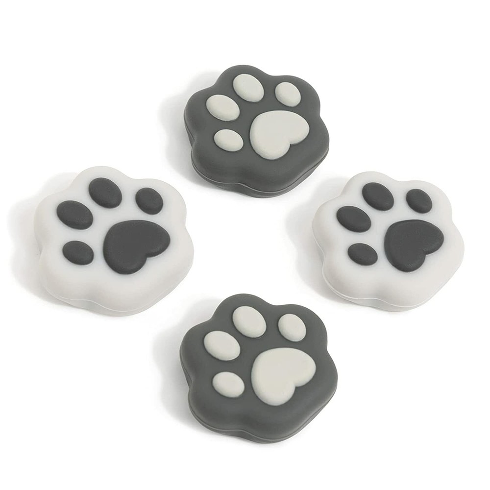 GeekShare Thumb Grips for Nintendo Switch / OLED /Switch Lite 4PCS Gray Cat Paw