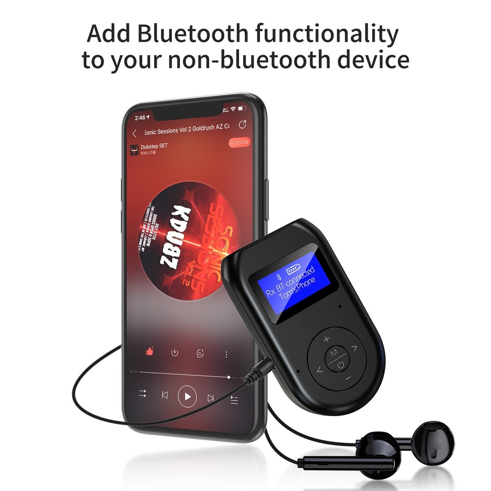 3 in1 Bluetooth 5.0 Transmitter Receiver Wireless Audio 3.5mm Adapter for TV PC