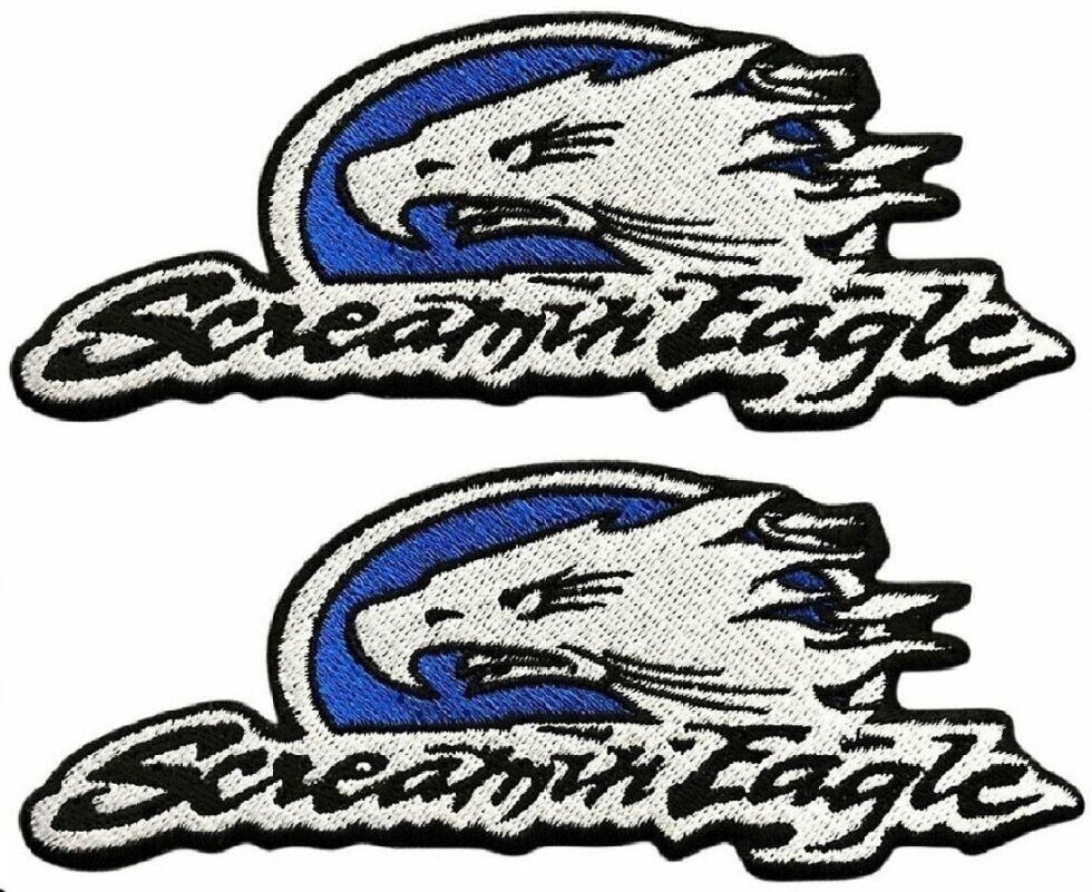 Screaming Eagle Embroidered Biker Chopper Patch | 2PC IRON ON OR SEW ON  5"x2"