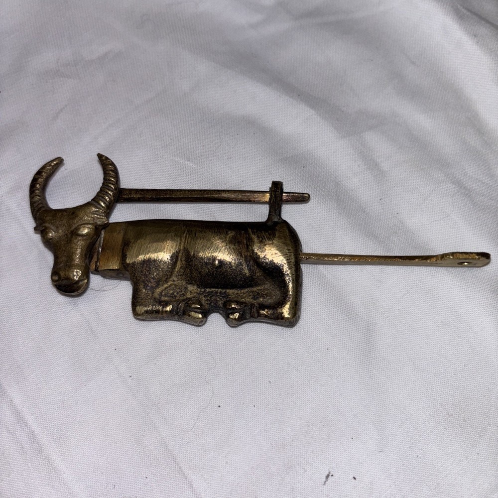 Vintage Brass Oxed Bull Lock