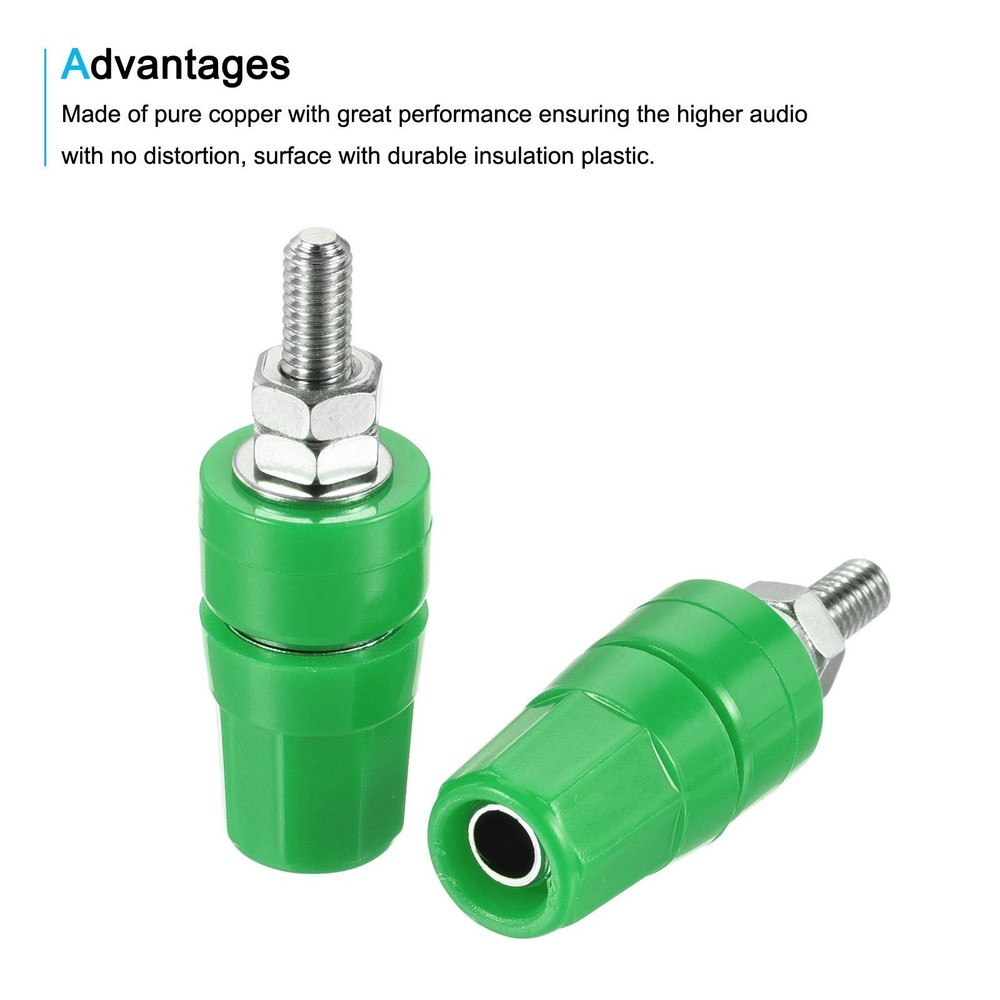 4 Pack Terminal Binding Post Amplifier Terminal Connector Jack Speaker Green