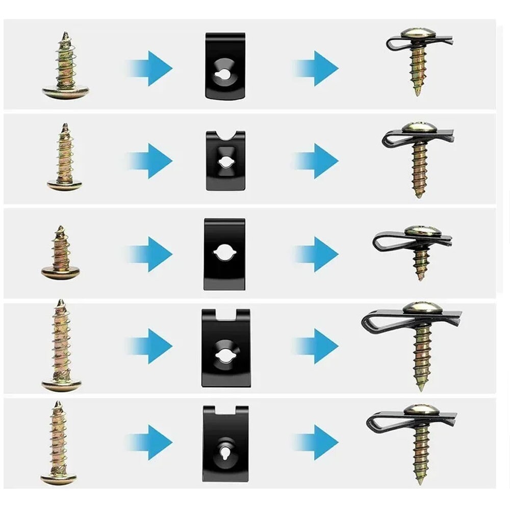 170X Auto Car U-Clip U Nut and Screw Assortment Kit for Dash Door Panel Interior