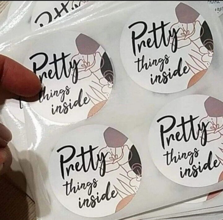 100 PRETTY THINGS INSIDE White Sticker Labels 2" - floral