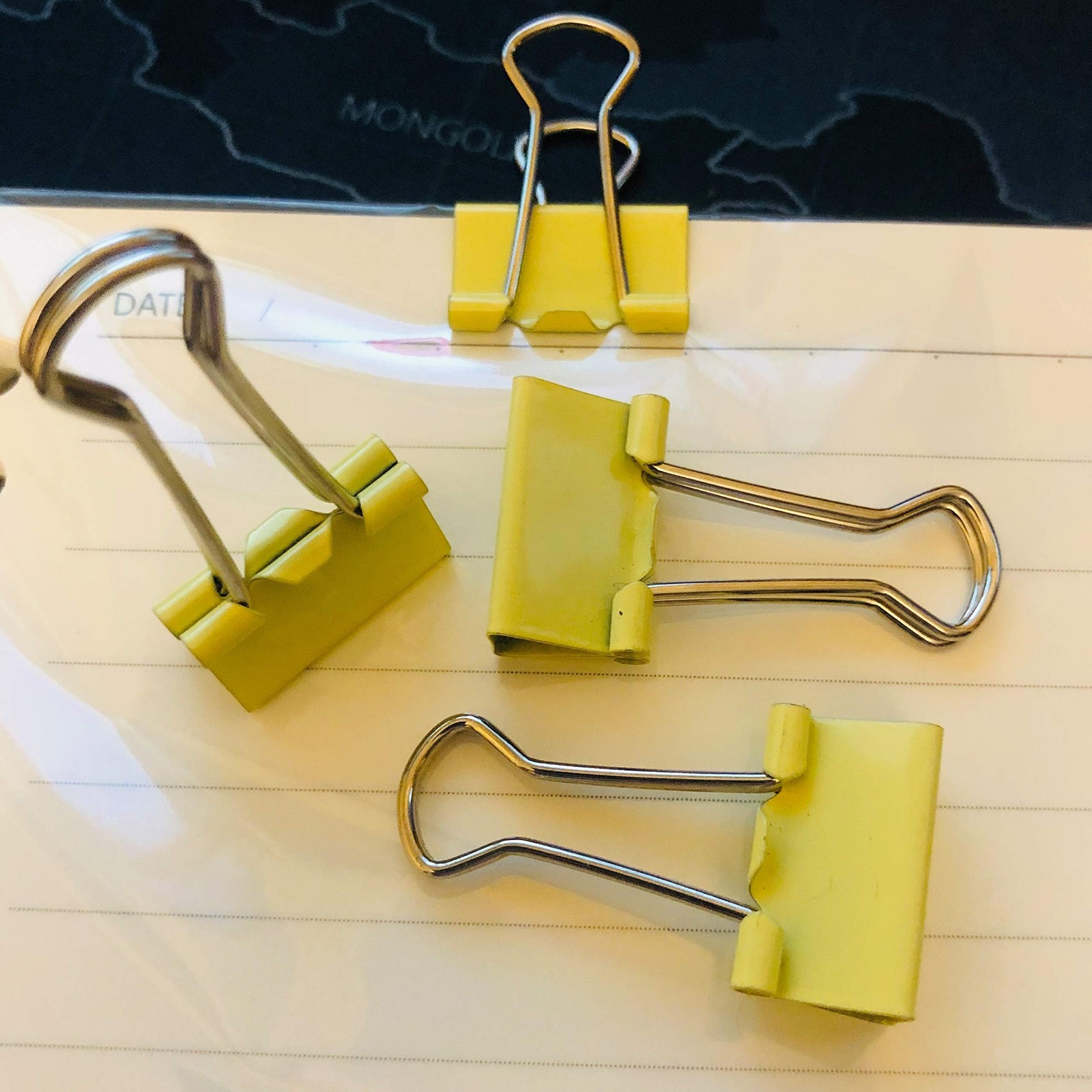 Binder Clips Small Metal Clamp - 3/4 in (0.75 inch)(Small, Yellow, 120 Count)