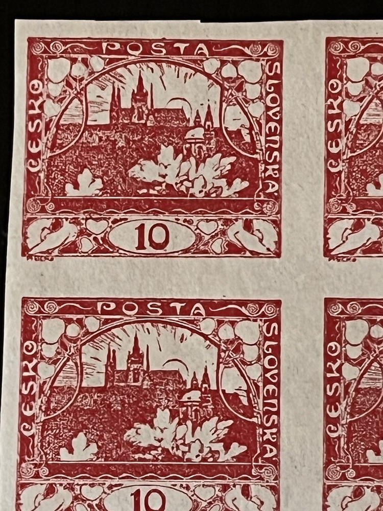CZECHOSLOVAKIA - 1918, 12 Imperforated Blocks - MNH