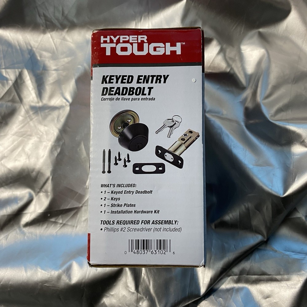 NIB Hyper Tough Keyed Entry Deadbolt Dead Bolt Lock Matte Black