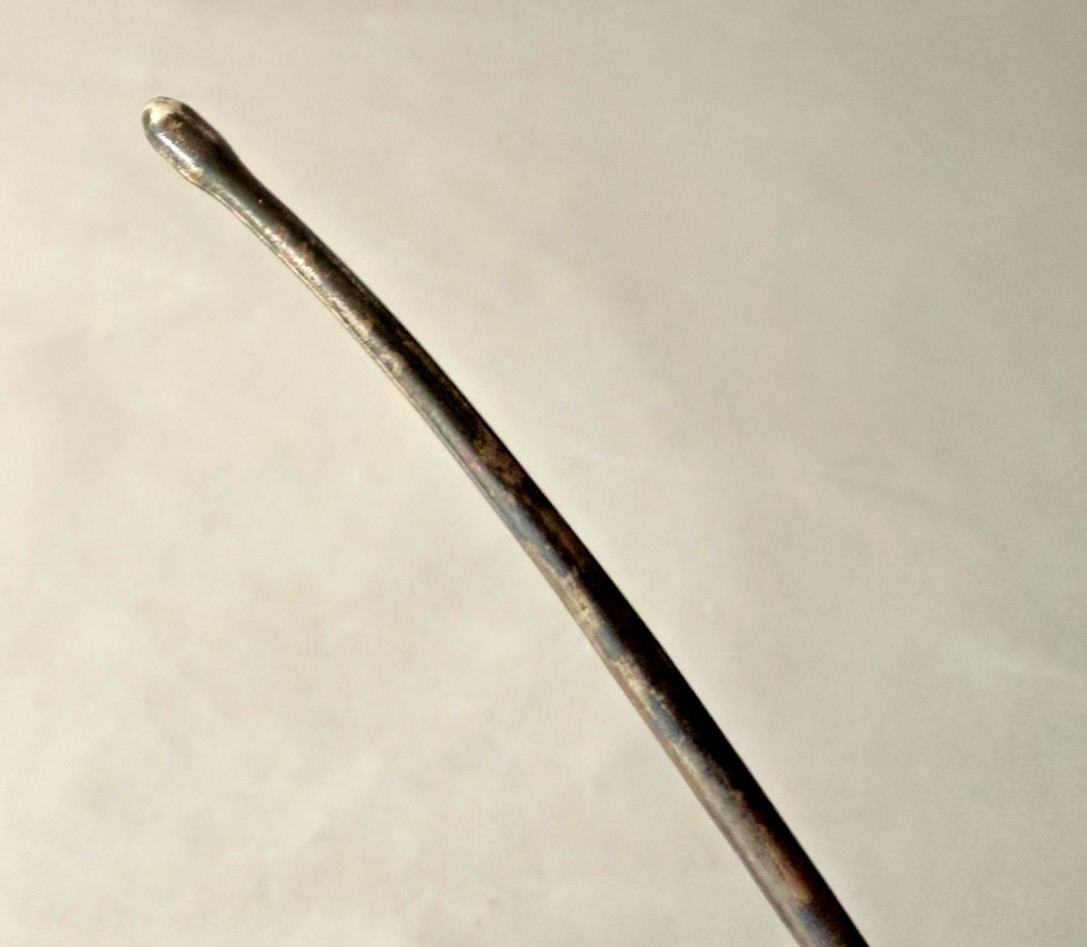 Antique Silver-Tone Uterine Sound Male Urethral Medical Sounding Device Probe