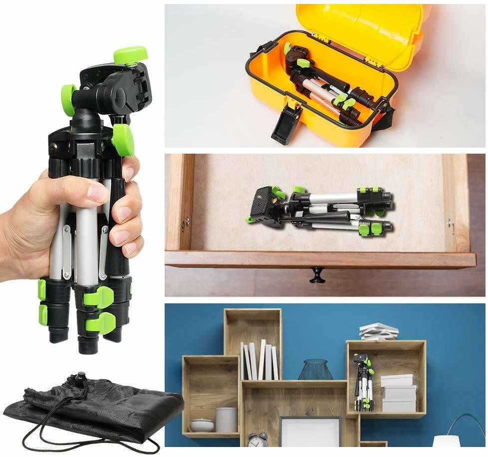 Huepar Lightweight Adjustable Tripod Portable for Self Leveling Cross Line Laser