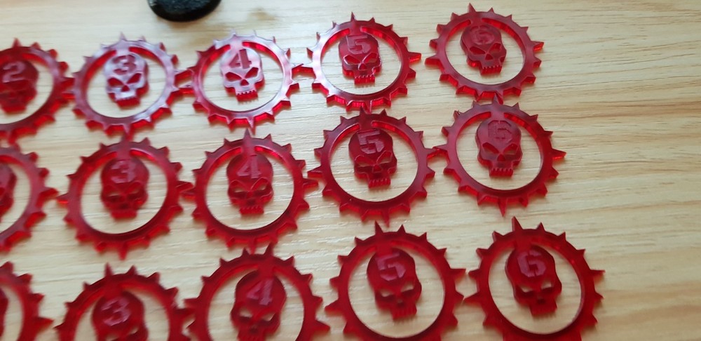 Wargaming Wargames Red Skull Objective Markers Set 1-6