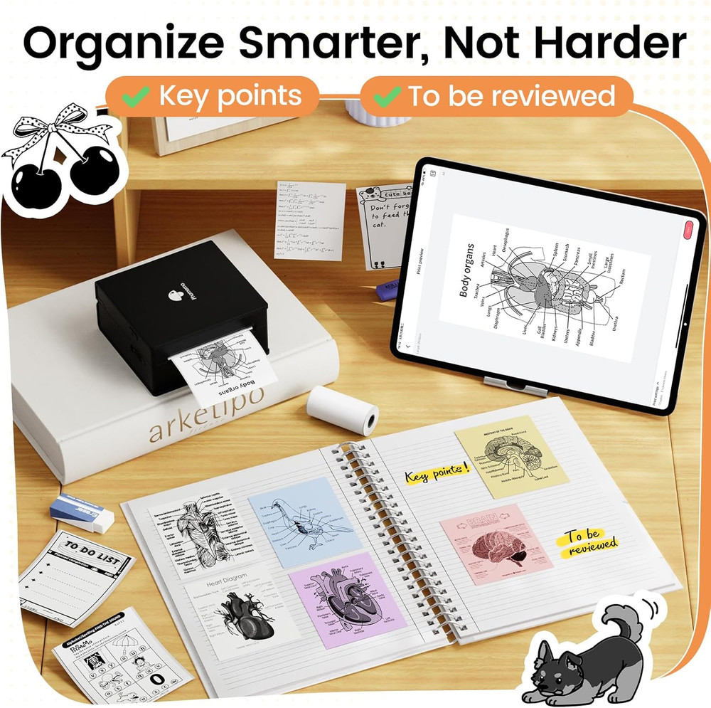 Mini Sticker Printer- Mini Printer Sticker Maker Machine M02, Print Pods Suitabl