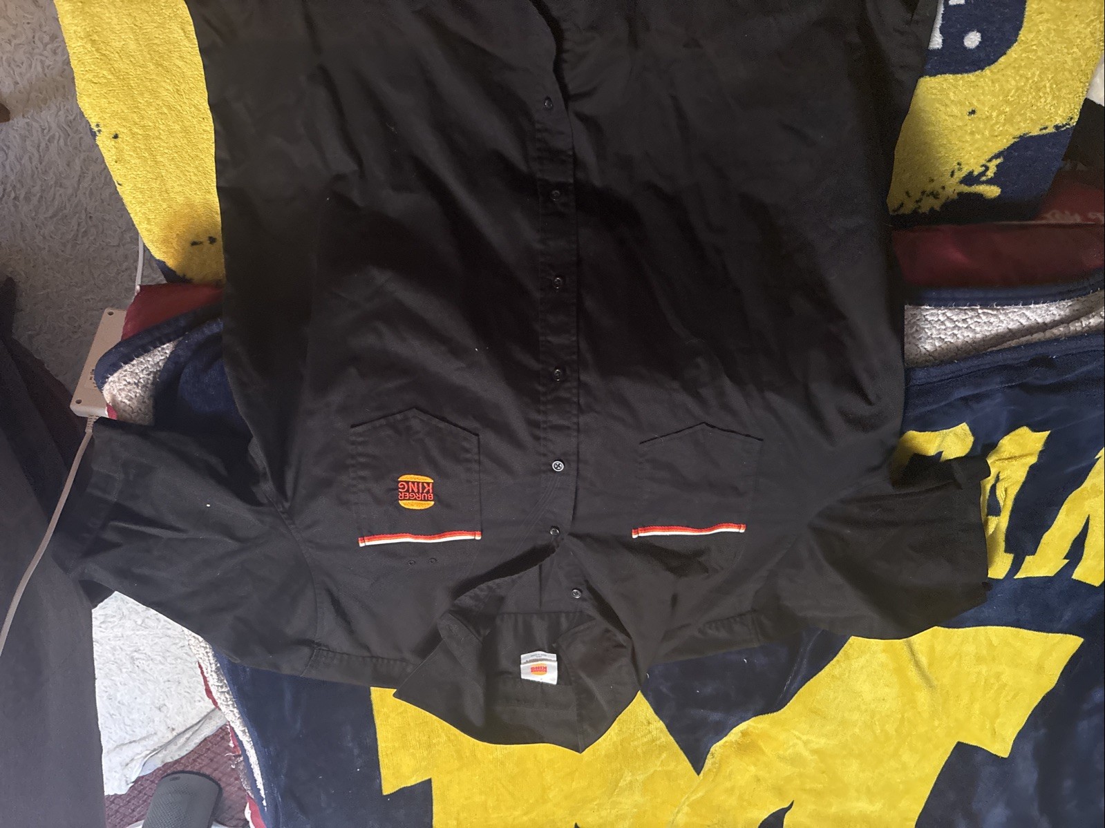 Burger King Manager Button Down & Black Unisex Extra Large Shirt